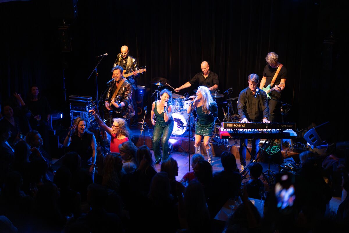 The band on stage